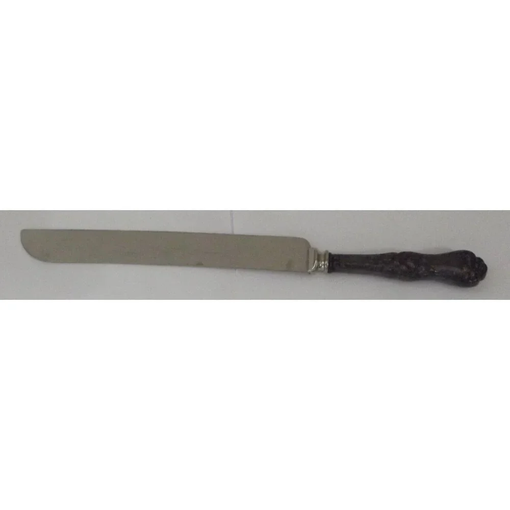 Sheffield England Knife Ornate Handled Distressed Stainless Steel bread 12